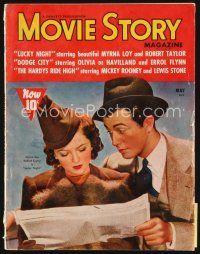 5e088 MOVIE STORY magazine May 1939 portrait of Myrna Loy & Robert Taylor in Lucky Night!