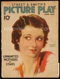 5e067 PICTURE PLAY magazine June 1932 artwork portrait of pretty Sidney Fox by Modest Stein!