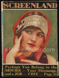 5e115 SCREENLAND magazine May 1925 portrait of pretty Doris Kenyon by Nickolas Muray!