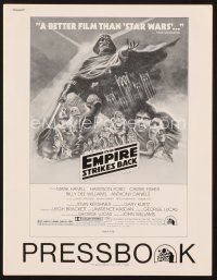 5e329 EMPIRE STRIKES BACK pressbook '80 George Lucas sci-fi classic, cool artwork by Tom Jung!