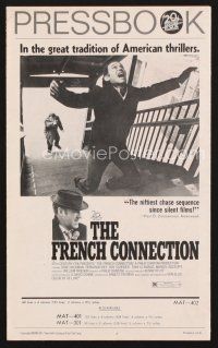 5e334 FRENCH CONNECTION pressbook '71 Gene Hackman in movie chase climax, William Friedkin!