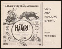 5e339 HATARI pressbook '62 John Wayne, Elsa Martinelli, Hardy Kruger, Howard Hawks, Africa!
