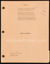 5e221 $1,000 A TOUCHDOWN script May 25, 1939, football screenplay by Delmer Daves!