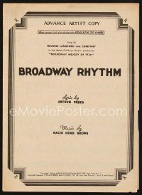 5e256 BROADWAY MELODY OF 1936 sheet music '35 Arthur Freed & Nacio Herb Brown, Broadway Rhythm!