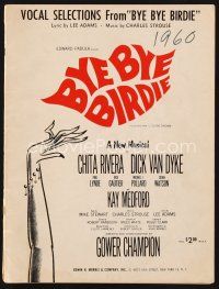 5e258 BYE BYE BIRDIE stage play sheet music song folio'60 directed & choreographed by Gower Champion