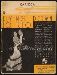 5e269 FLYING DOWN TO RIO sheet music '33 Dolores Del Rio & Fred Astaire, Carioca!