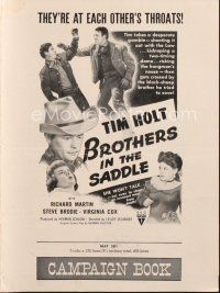 5e321 BROTHERS IN THE SADDLE pressbook '49 Tim Holt takes a gamble shooting it out with the law!