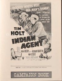 5e346 INDIAN AGENT pressbook '48 cowboy Tim Holt goes into action on the Native Americans' side!