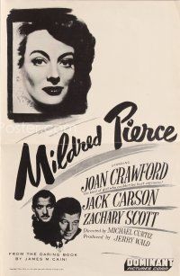 5e365 MILDRED PIERCE pressbook R56 Michael Curtiz, Joan Crawford, Jack Carson, Zachary Scott
