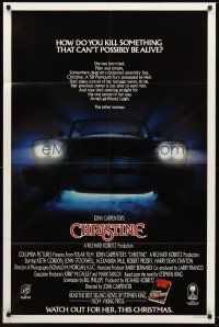 5f268 CHRISTINE advance 1sh '83 Stephen King, directed by John Carpenter, creepy car image!