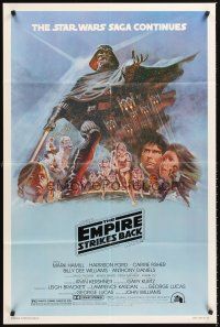 5f368 EMPIRE STRIKES BACK style B 1sh '80 George Lucas sci-fi classic, cool artwork by Tom Jung!