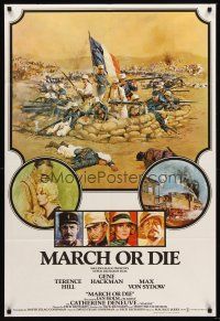 5f013 MARCH OR DIE English 1sh '76 Gene Hackman, Terence Hill in French Foreign Legion!