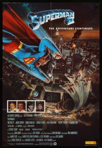 5f021 SUPERMAN II English 1sh '81 Christopher Reeve, Terence Stamp, great Gouzee art over NYC!
