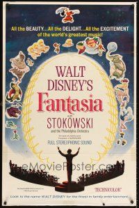 5f386 FANTASIA 1sh R63 wonderful images from the Disney musical cartoon classic!
