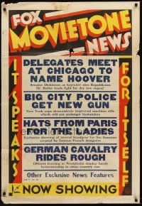 5f410 FOX MOVIETONE NEWS 1sh '31 newsreel, hats from Paris, fight for dry law repeal!