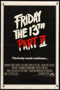 5f415 FRIDAY THE 13th PART II advance teaser 1sh '81 summer camp slasher horror sequel!