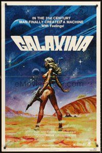 5f418 GALAXINA style A 1sh '80 great sci-fi art of sexy Dorothy Stratten by Robert Tanenbaum!