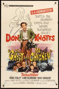 5f424 GHOST & MR. CHICKEN 1sh '66 scared Don Knotts fighting spooks, kooks, and crooks!