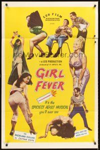 5f427 GIRL FEVER 1sh '60 sexy stripper may become the star of a Broadway production!