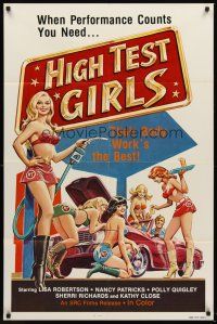 5f469 HIGH TEST GIRLS 1sh '80 sexy art of hot rod women who have the best body work!