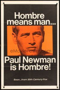 5f472 HOMBRE teaser 1sh '66 Paul Newman, Martin Ritt, Fredric March, it means man!