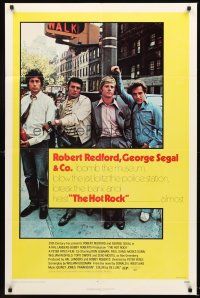 5f478 HOT ROCK 1sh '72 Robert Redford, George Segal, cool cast portrait on the street!