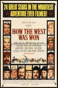 5f486 HOW THE WEST WAS WON 1sh '62 John Ford epic, Debbie Reynolds, Gregory Peck & all-star cast!