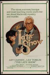 5f530 LATE SHOW 1sh '77 great artwork of Art Carney & Lily Tomlin by Richard Amsel!
