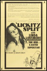 5f541 LICKITY SPLIT 1sh '74 directed by Carter Stevens, sexy Linda Lovemore!
