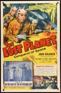 5f555 LOST PLANET chapter 14 1sh '53 Judd Holdren,sci-fi serial, In the Grip of the De-Thermo Ray!