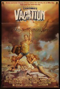 5f636 NATIONAL LAMPOON'S VACATION 1sh '83 sexy art of Chevy Chase by Boris Vallejo!