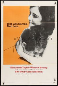 5f124 ONLY GAME IN TOWN int'l 1sh '69 Elizabeth Taylor & Warren Beatty are in love in Las Vegas!
