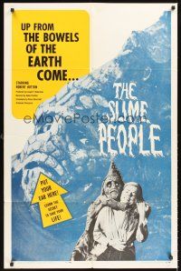 5f824 SLIME PEOPLE 1sh '63 wild cheesy wacky image, they came up from the bowels of the Earth!