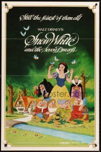 5f830 SNOW WHITE & THE SEVEN DWARFS 1sh R83 Walt Disney animated cartoon fantasy classic!