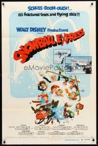 5f831 SNOWBALL EXPRESS 1sh '72 Walt Disney, Dean Jones, wacky winter fun art!