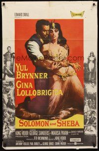 5f832 SOLOMON & SHEBA 1sh '59 Yul Brynner with hair & super sexy Gina Lollobrigida!