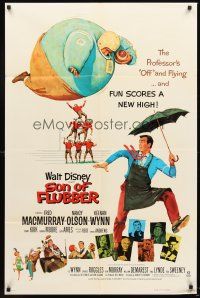 5f837 SON OF FLUBBER 1sh R74 Walt Disney, art of absent-minded professor Fred MacMurray!