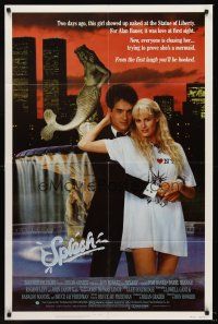 5f848 SPLASH 1sh '84 Tom Hanks loves mermaid Daryl Hannah in New York City under Twin Towers!