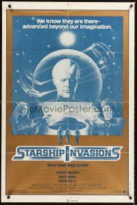5f860 STARSHIP INVASIONS 1sh '77 wacky aliens who are advanced beyond our imagination!