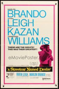5f864 STREETCAR NAMED DESIRE 1sh R70 Marlon Brando, Vivien Leigh, Elia Kazan classic!