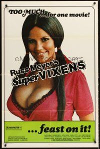 5f871 SUPER VIXENS 1sh '75 Russ Meyer, super sexy Shari Eubank is TOO MUCH for one movie!