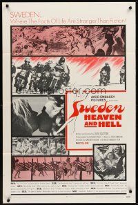 5f153 SWEDEN HEAVEN & HELL int'l 1sh '69 where the facts of life are stranger than fiction!