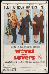 5f981 WIVES & LOVERS 1sh '63 Janet Leigh, Van Johnson, Shelley Winters, Martha Hyer!