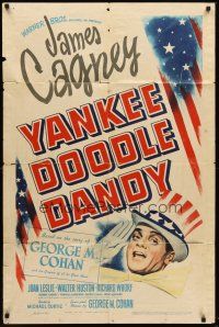 5f991 YANKEE DOODLE DANDY 1sh '42 James Cagney classic patriotic biography of George M. Cohan!