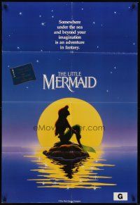 5g006 LITTLE MERMAID DS Aust 1sh '89 Disney, great cartoon image of Ariel in moonlight!
