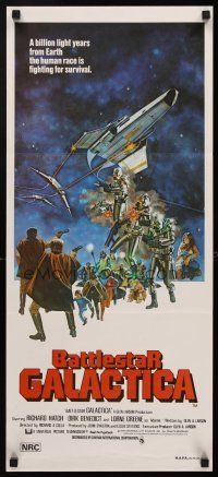 5g404 BATTLESTAR GALACTICA Aust daybill '78 great sci-fi art by Robert Tanenbaum!
