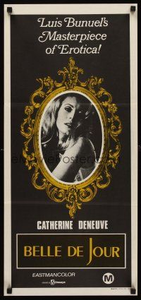 5g407 BELLE DE JOUR Aust daybill R70s Luis Bunuel's Masterpiece of Erotica, sexy Catherine Deneuve!