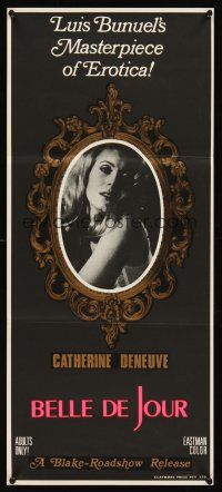 5g406 BELLE DE JOUR Aust daybill '67 Luis Bunuel's Masterpiece of Erotica, sexy Catherine Deneuve!