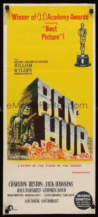 5g408 BEN-HUR Aust daybill R60s Charlton Heston, William Wyler classic religious epic!