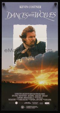 5g456 DANCES WITH WOLVES Aust daybill '91 different image of Kevin Costner in sky over clouds!